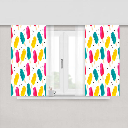 Bright Summer Patterns 10 Peach Skin Window Curtains