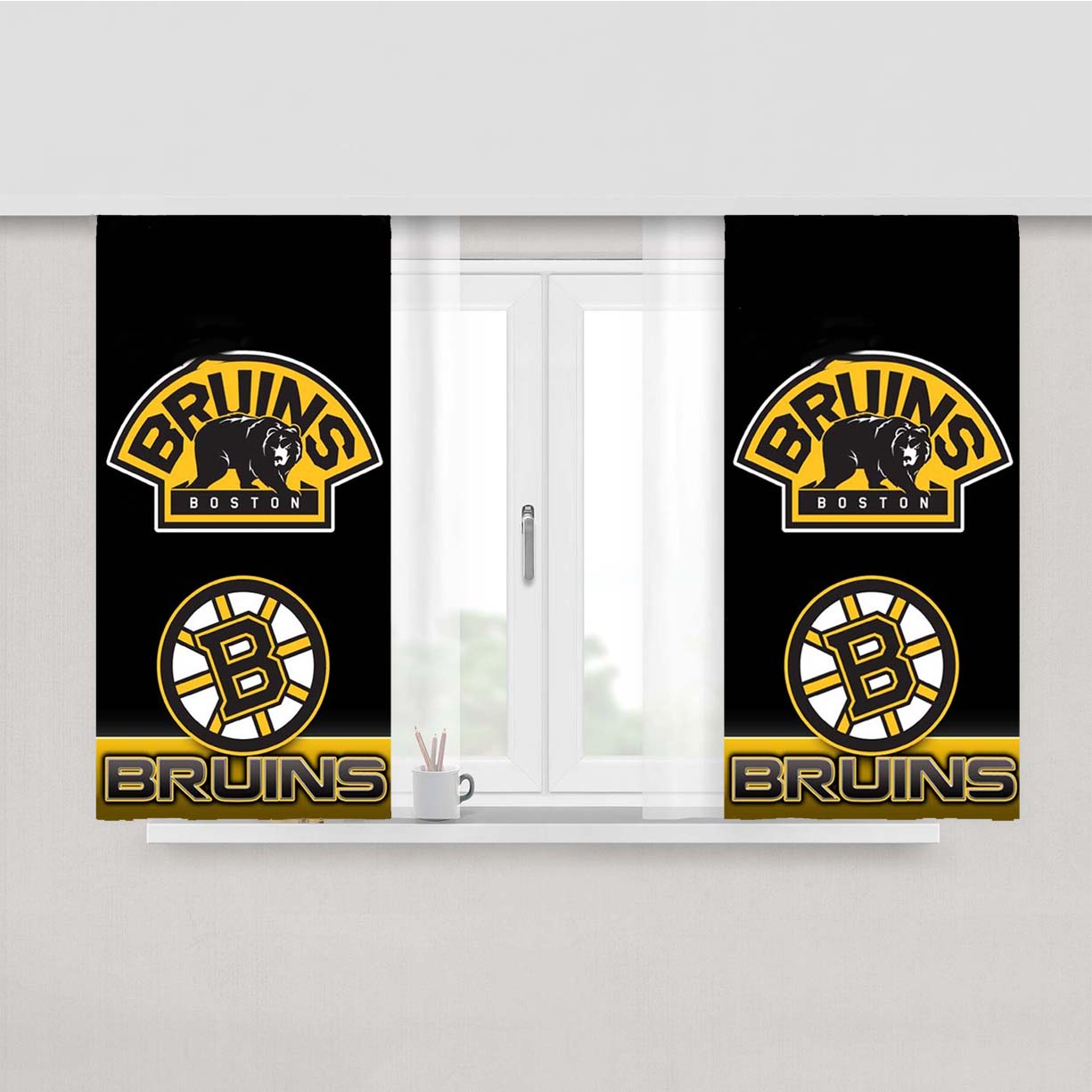 Bruins Boston Peach Skin Window Curtains