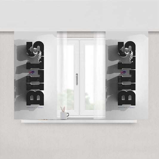 Buffalo Bills Emblem Peach Skin Window Curtains