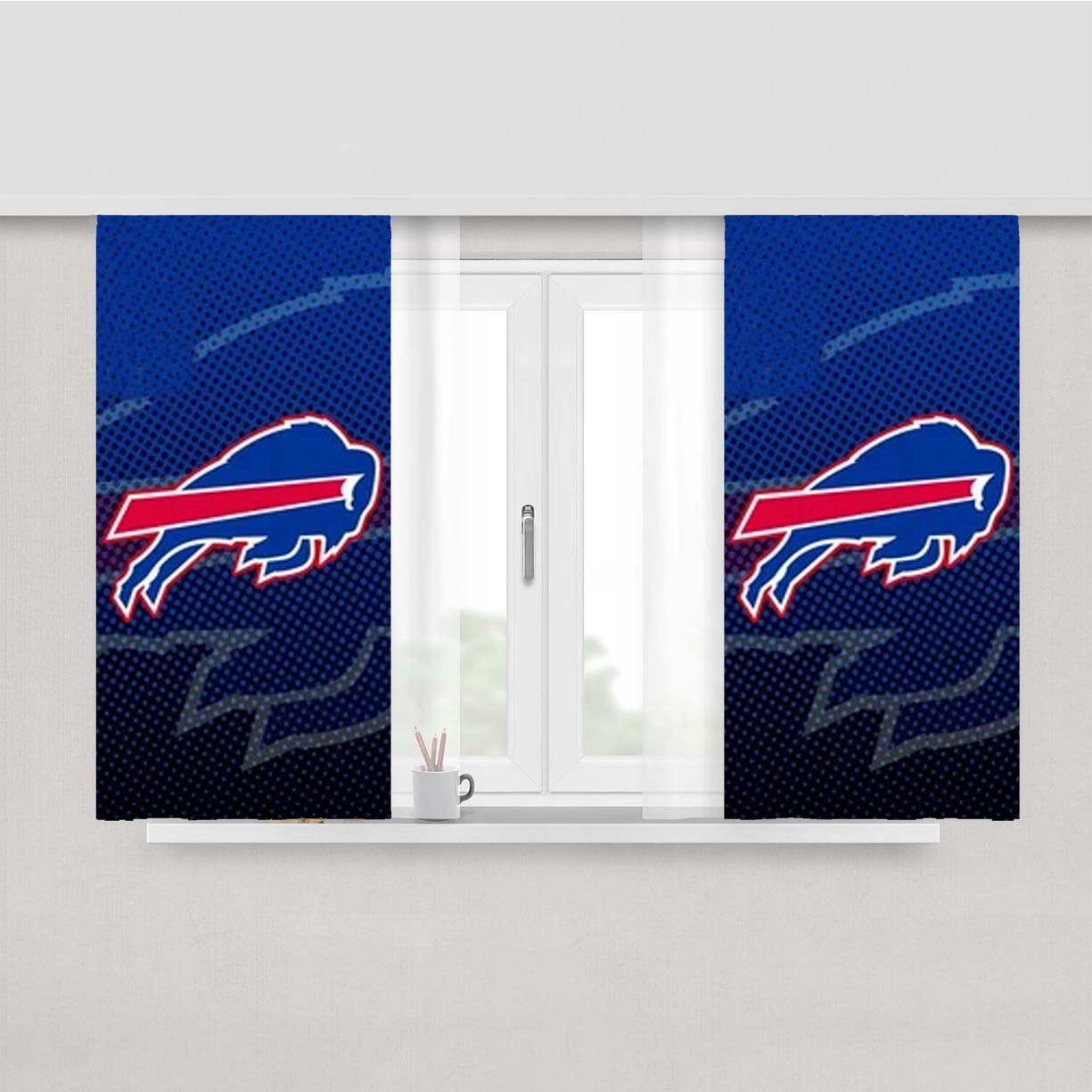 Buffalo Bills Icon Peach Skin Window Curtains