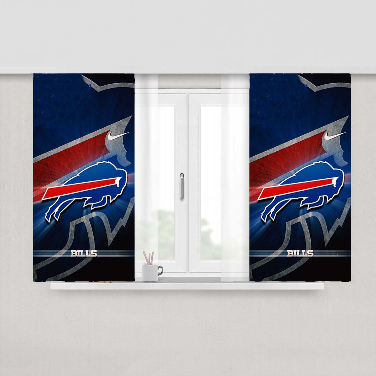 Buffalo Bills Logo Nike Peach Skin Window Curtains