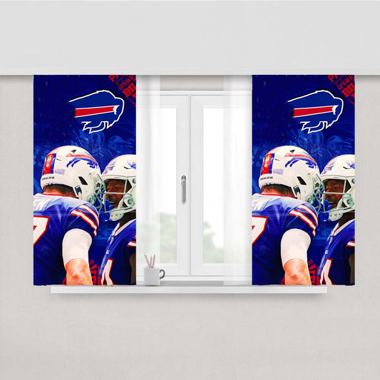 Buffalo Bills Taylor Squad Peach Skin Window Curtains