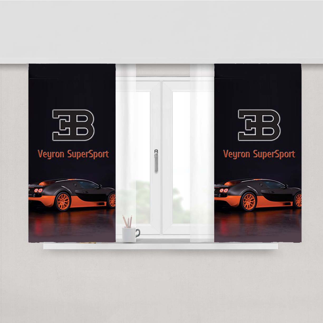 Bugatti Veyron Super Sport Peach Skin Window Curtains