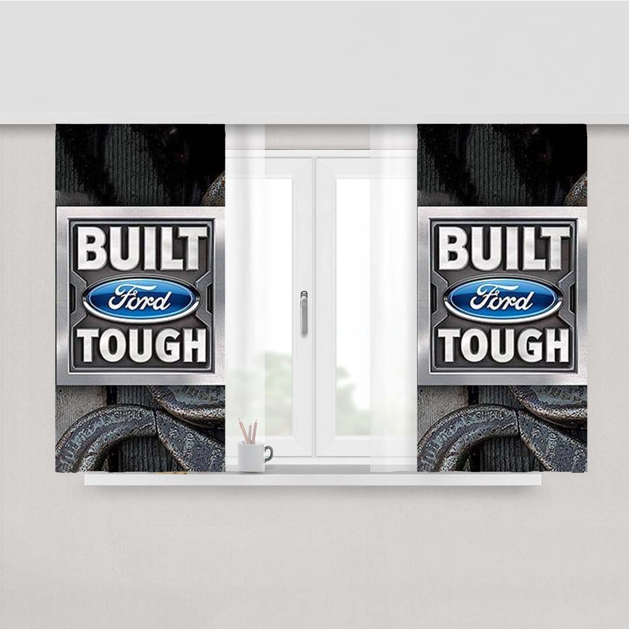 Built Ford Tough Peach Skin Window Curtains