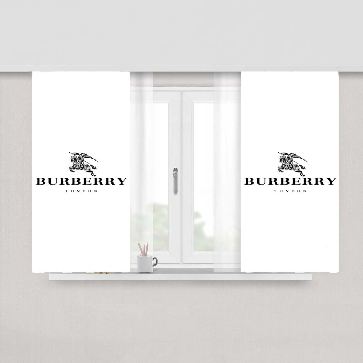 Burberry White Peach Skin Window Curtains