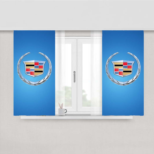 Cadillac Blue Wallpaper Peach Skin Window Curtains