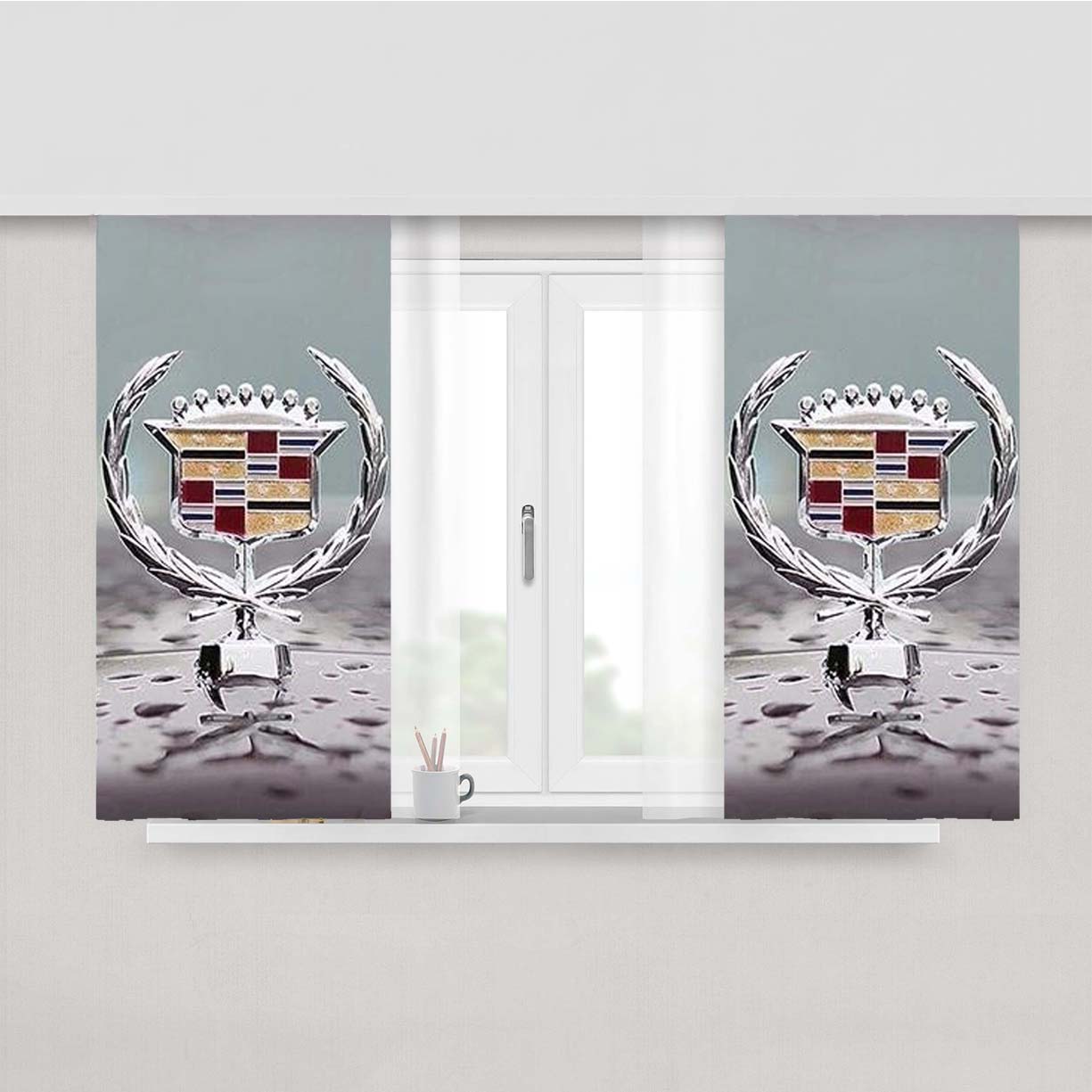 Cadillac Emblem Car Peach Skin Window Curtains