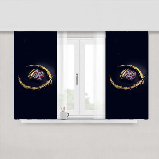 Cadillac Gold Logo Peach Skin Window Curtains