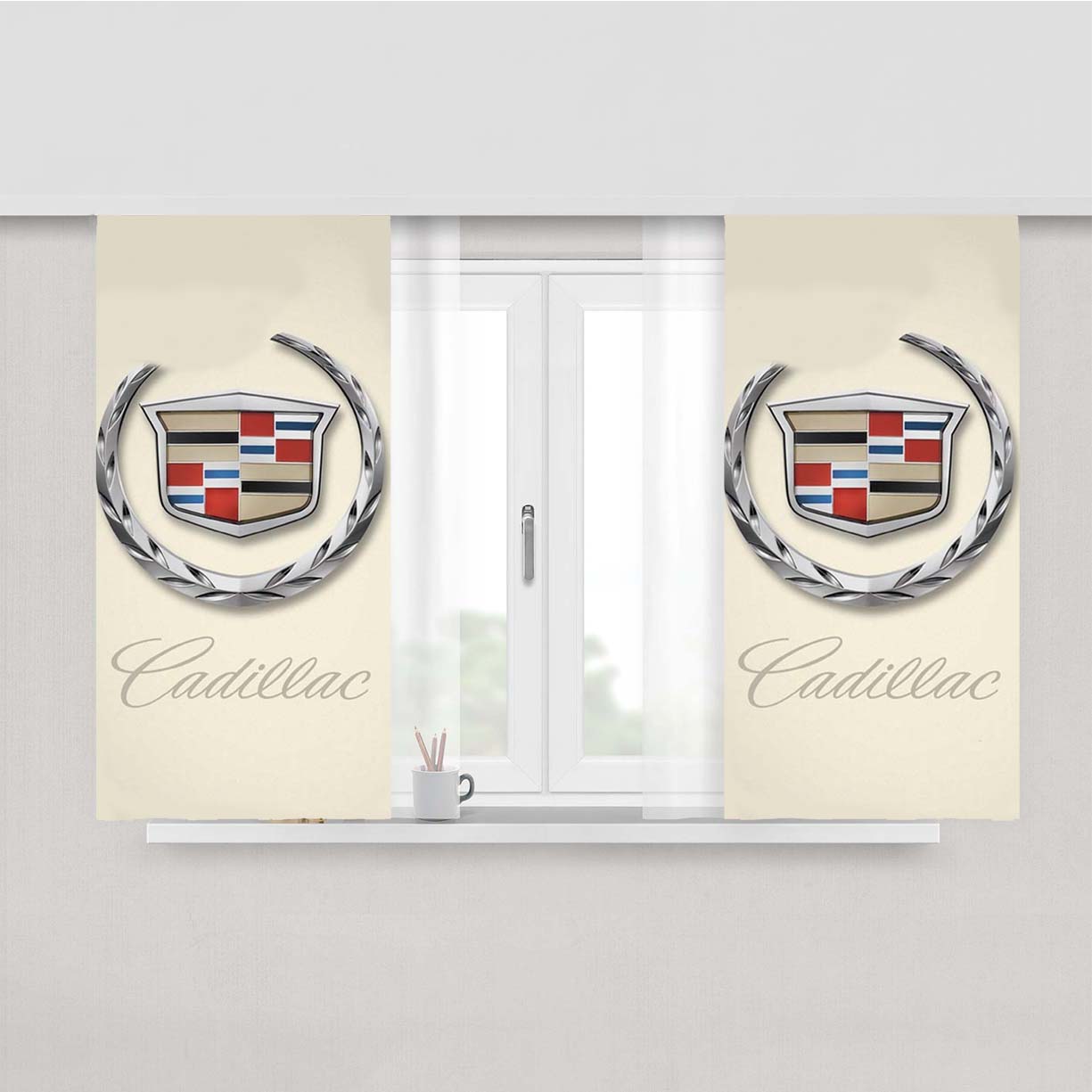 Cadillac Logo Cadillac Peach Skin Window Curtains