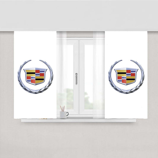 Cadillac Logo White Peach Skin Window Curtains