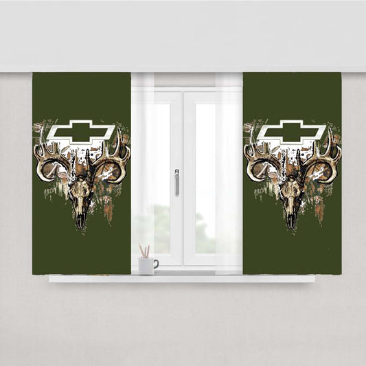 Camo Chevy Fill Skullc Peach Skin Window Curtains