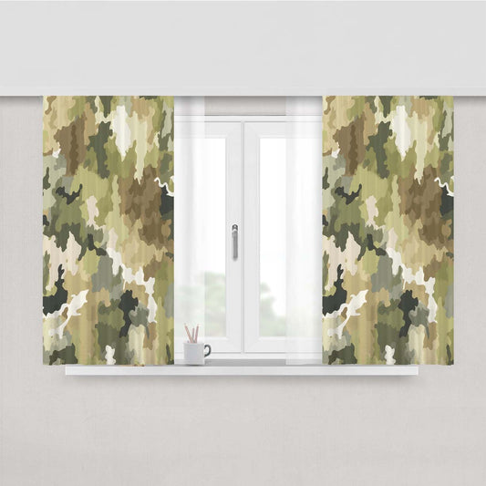 Camouflage Peach Skin Window Curtains