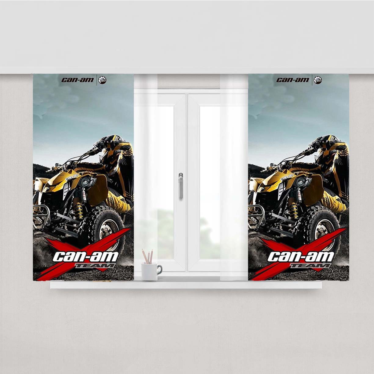 Can-Am Atv Motorcross Peach Skin Window Curtains