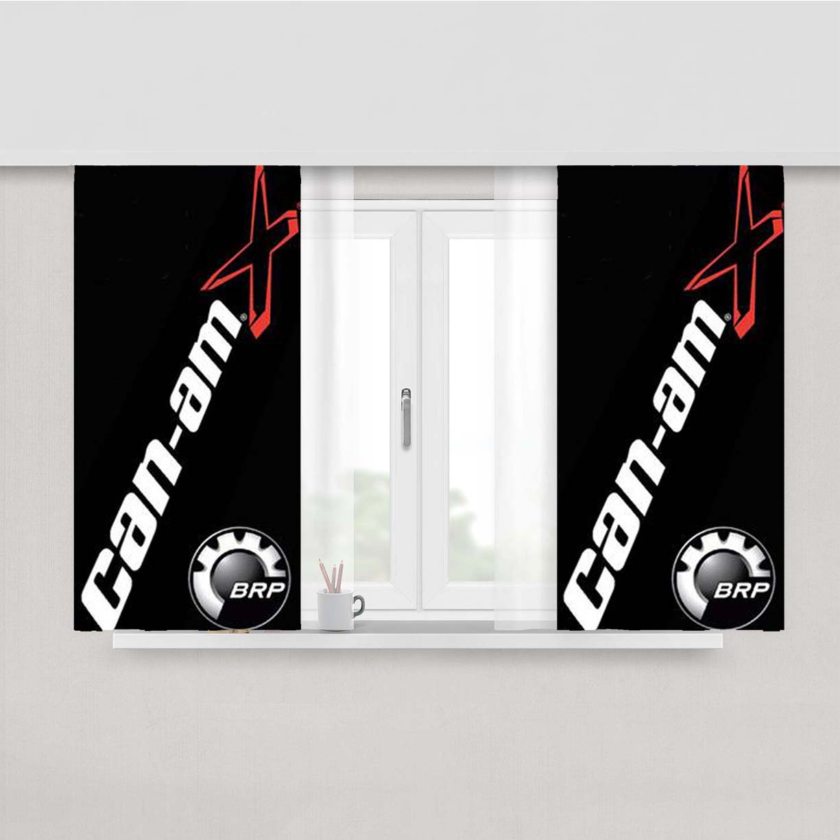 Can Am X Racing Team Peach Skin Window Curtains