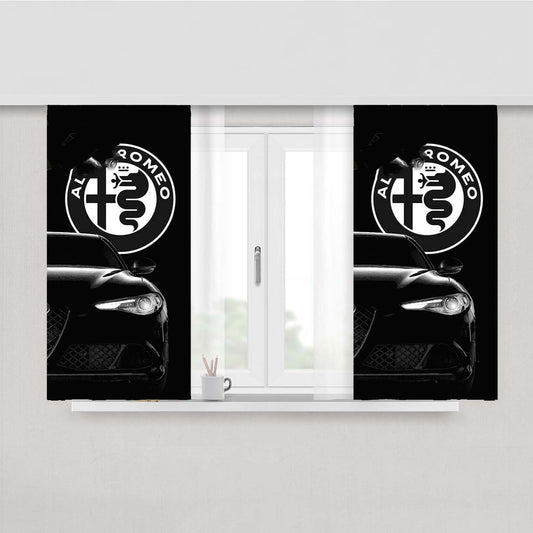 Car Logo Alfa Romeo Peach Skin Window Curtains