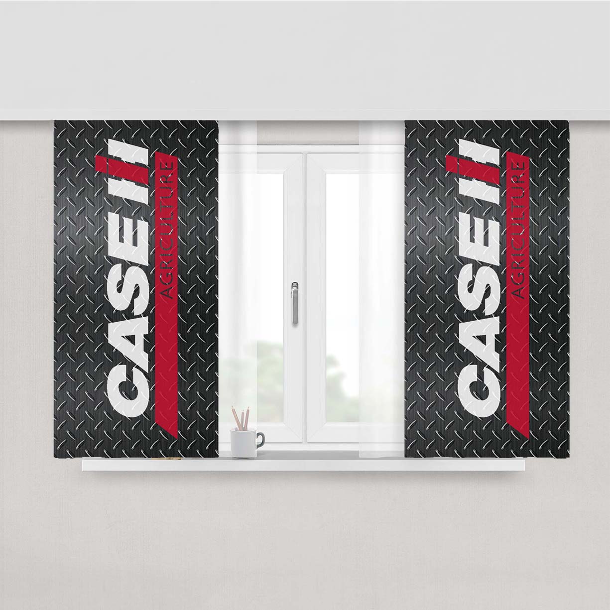Case Ih International Harvester Farmall Agriculture Peach Skin Window Curtains