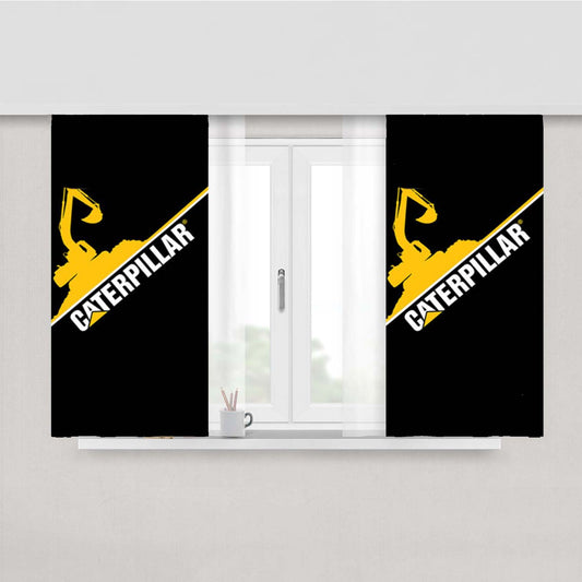 Caterpillar Tractor Logo Peach Skin Window Curtains