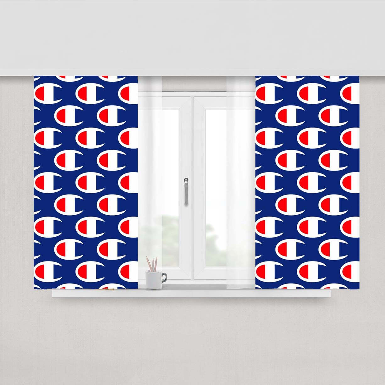Champion Pattern Peach Skin Window Curtains