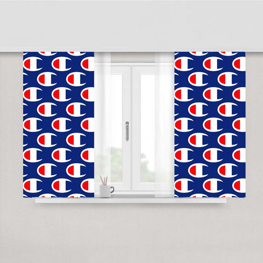 Champion Pattern Full Peach Skin Window Curtains
