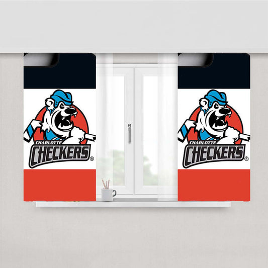 Charlotte Checkers Peach Skin Window Curtains