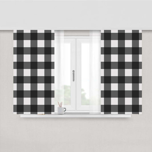 Check Me Out Checkerboard Peach Skin Window Curtains