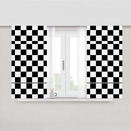 Check Plz Peach Skin Window Curtains