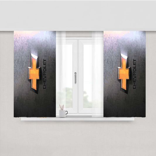 Chevrolet Metal Logo Peach Skin Window Curtains