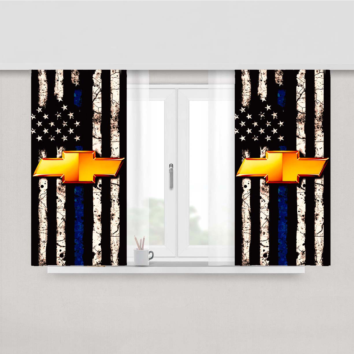 Chevrolet Thin Blue 98 Peach Skin Window Curtains