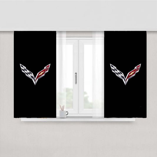 Chevy Logo Black Peach Skin Window Curtains