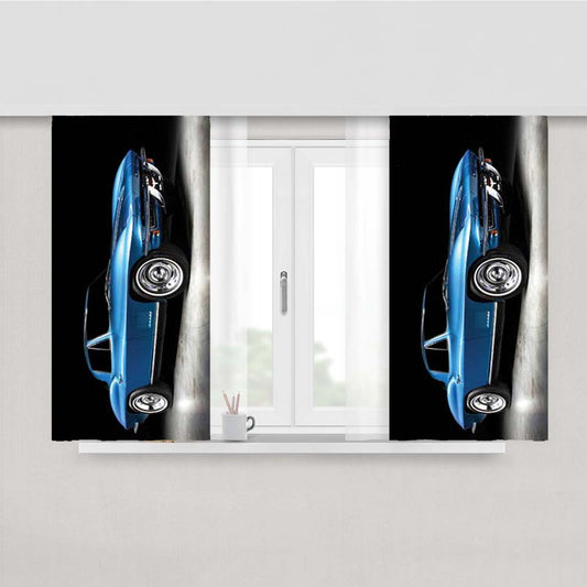 Chevy Stingray 67 Blue Peach Skin Window Curtains