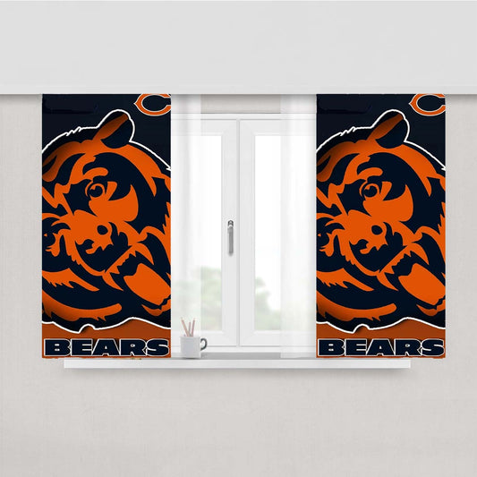 Chicago Bears Nfl Peach Skin Window Curtains
