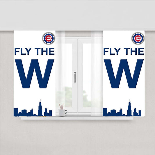 Chicago Cubs Mlb Icon Peach Skin Window Curtains