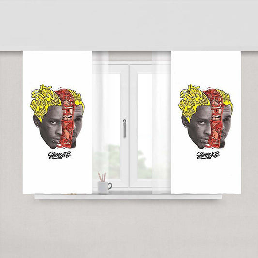 Chris Brown Young Thug Slime Peach Skin Window Curtains