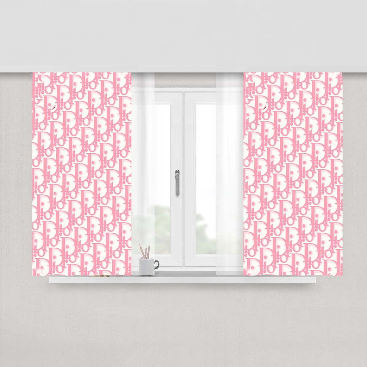 Christian Dior Pattern Pink Peach Skin Window Curtains