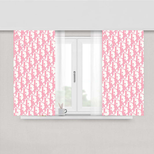 Christian Dior Pattern Pink Peach Skin Window Curtains