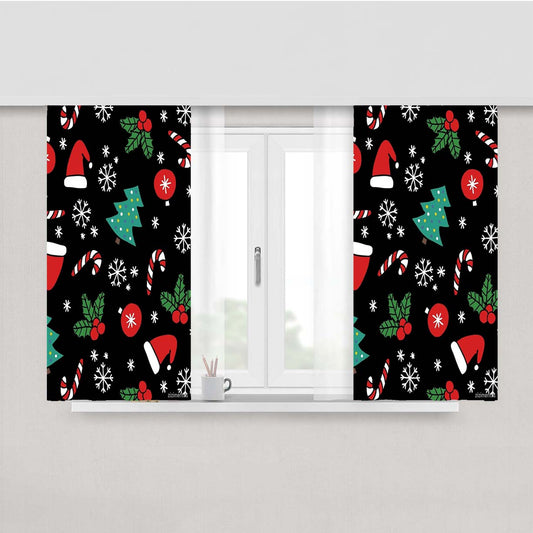 Christmas Peach Skin Window Curtains