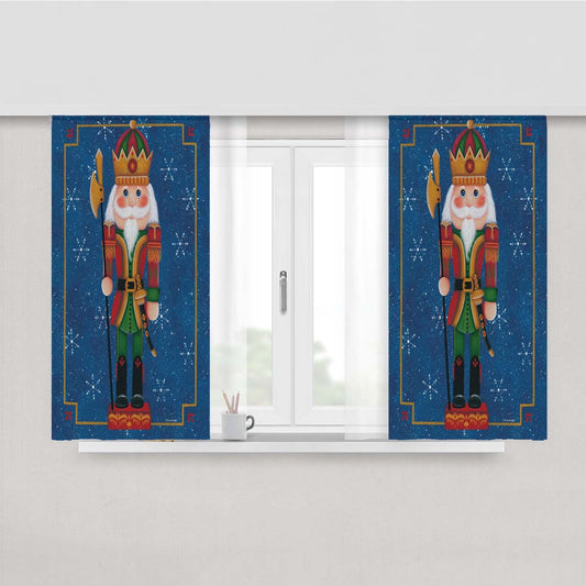 Christmas Nutcracker Peach Skin Window Curtains