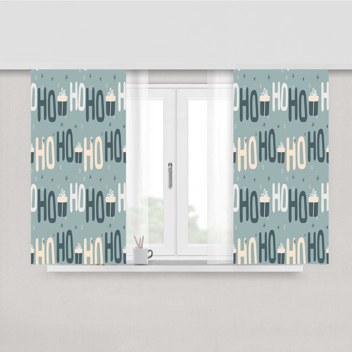 Christmas Patterns Set 01 Peach Skin Window Curtains