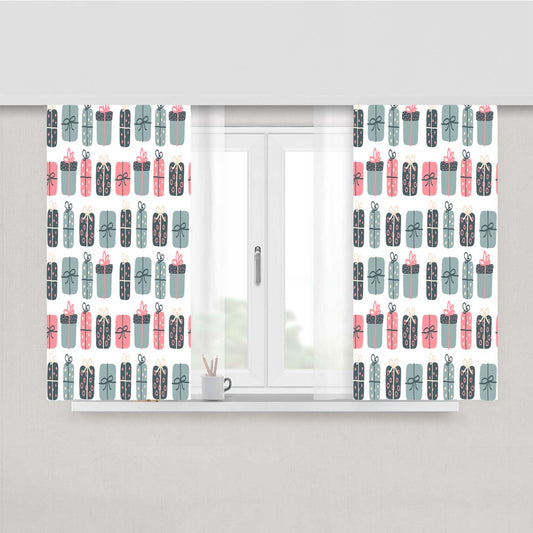 Christmas Patterns Set 02 Peach Skin Window Curtains