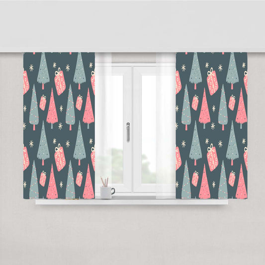 Christmas Patterns Set 03 Peach Skin Window Curtains