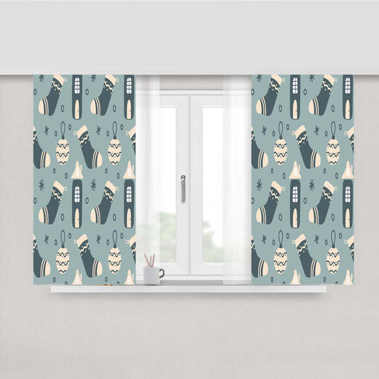 Christmas Patterns Set 05 Peach Skin Window Curtains