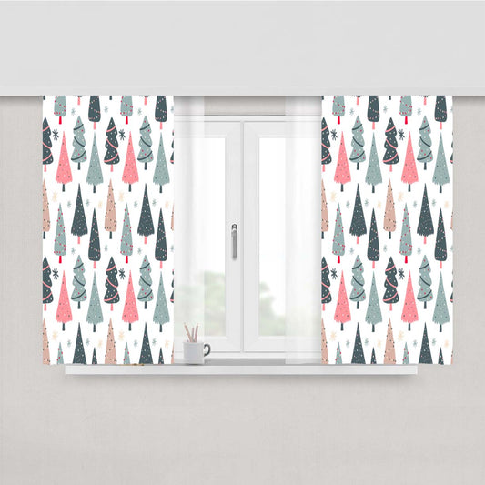 Christmas Patterns Set 08 Peach Skin Window Curtains