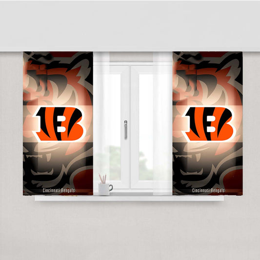 Cincinnati Bengals Logo 9 Peach Skin Window Curtains