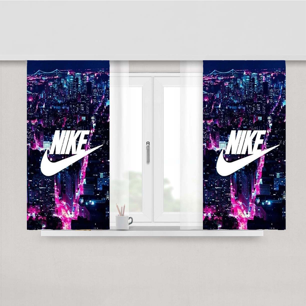 City Nike Just Peach Skin Window Curtains