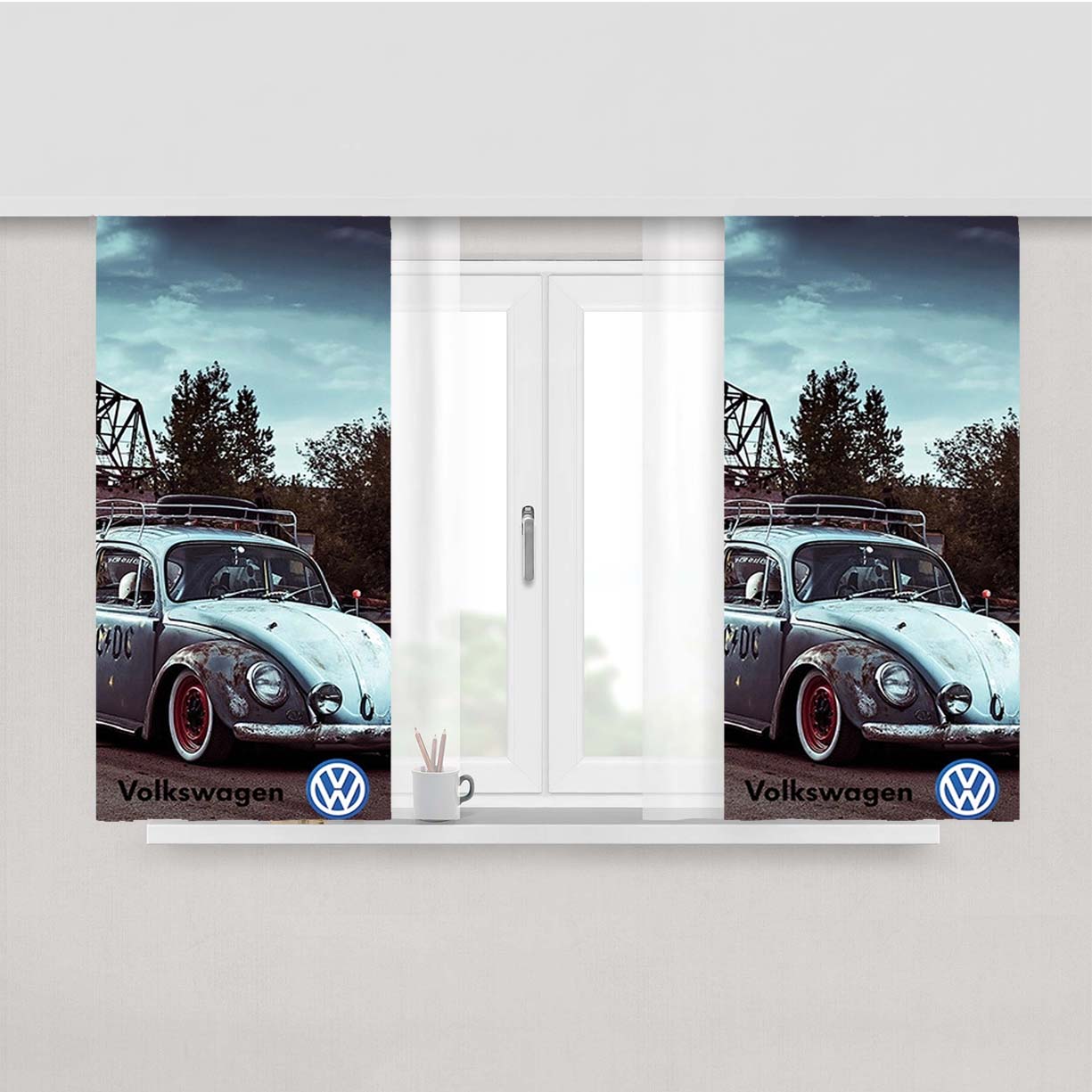 Classic Car Volkswagen Peach Skin Window Curtains