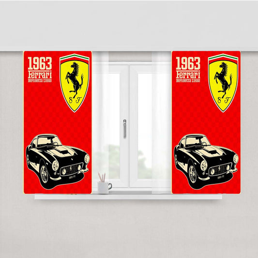 Classic Ferrari Red Peach Skin Window Curtains