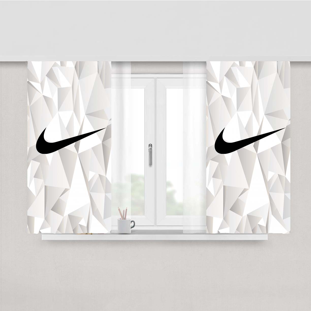Clear Nike Peach Skin Window Curtains