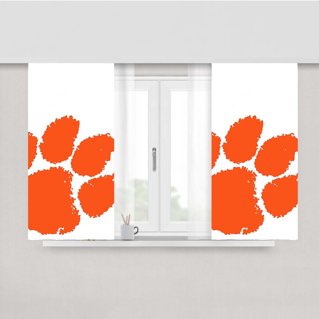 Clemson Tiger Paw Logo Peach Skin Window Curtains