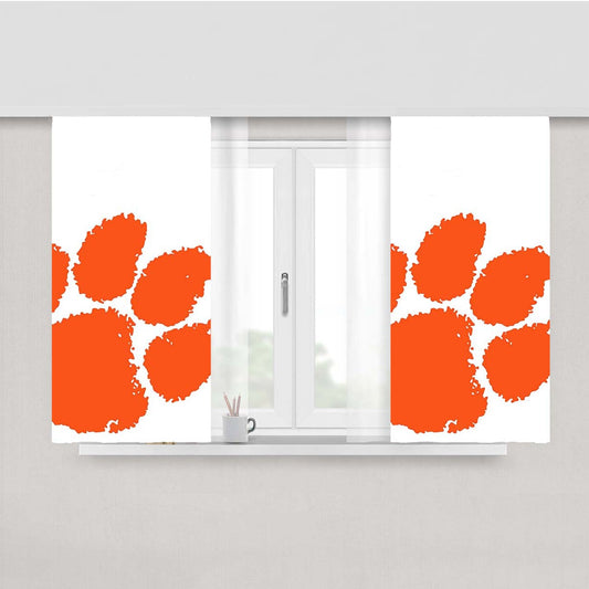Clemson Tiger Paw Logo Peach Skin Window Curtains