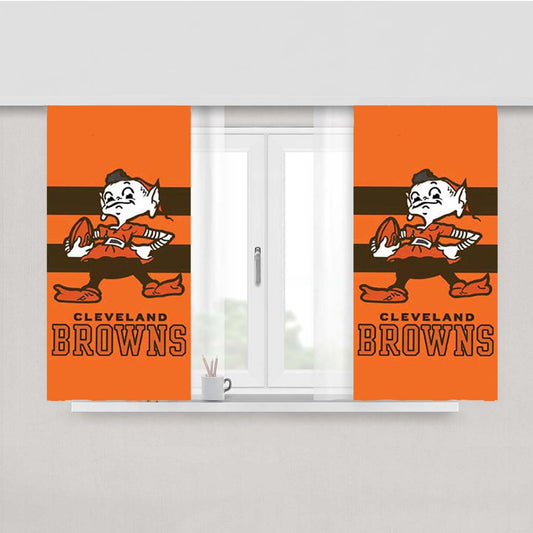 Cleveland Browns Original Stripes Peach Skin Window Curtains